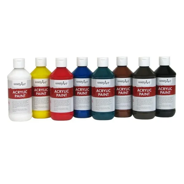 Primary 8-Color Acrylic Paint Set, 8 oz Bottles