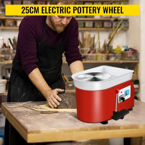 VEVOR 25cm Electric Pottery Wheel, 250W, Adjustable Feet