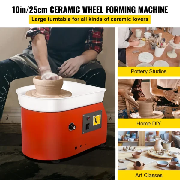 VEVOR 25cm Electric Pottery Wheel, 350W, Tray