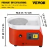 VEVOR 25cm Electric Pottery Wheel, 350W, Tray - Image 6