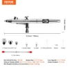 VEVOR Dual Action Airbrush Gun, 0.3mm & 0.5mm Nozzles - Image 6