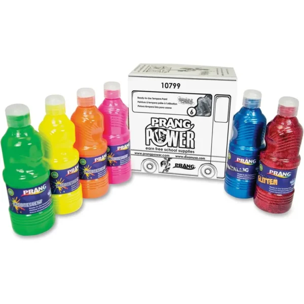 Prang Power Fluorescent Paint Set: 6 Neon Colors