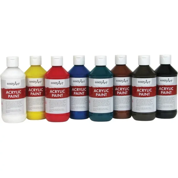 Handy Art Acrylic Paint, 8 oz, Set of 8 Assorted Colors