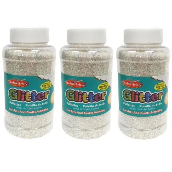 Creative Arts Iridescent Glitter, 1 lb Bottle, 3 Pack