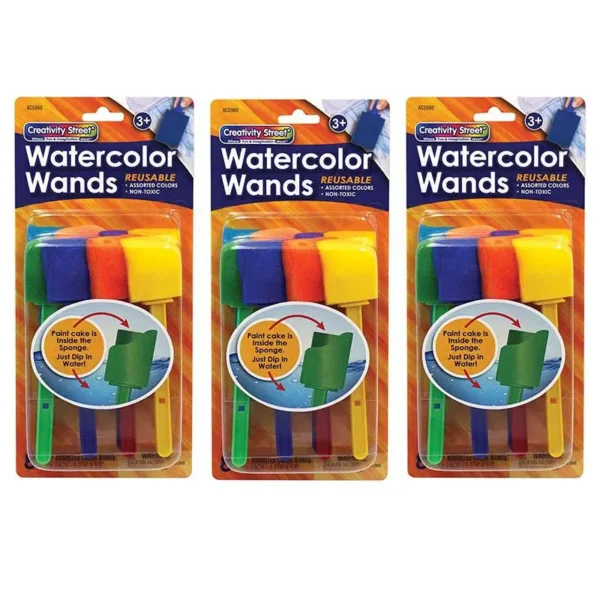 Watercolor Wands with Paint, 8 Per Pack, 3 Packs