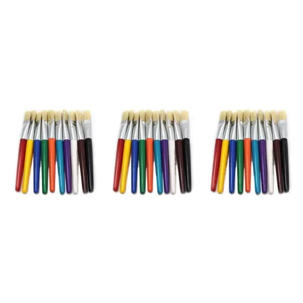 Creative Arts Stubby Flat Brushes, Assorted, 10/Pack