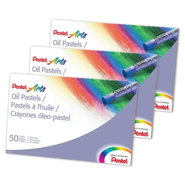 Oil Pastels, 150 Total, 50 Per Pack, 3 Packs