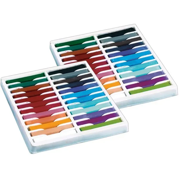 Square Artist Pastels, 24 Colors, 2 Packs