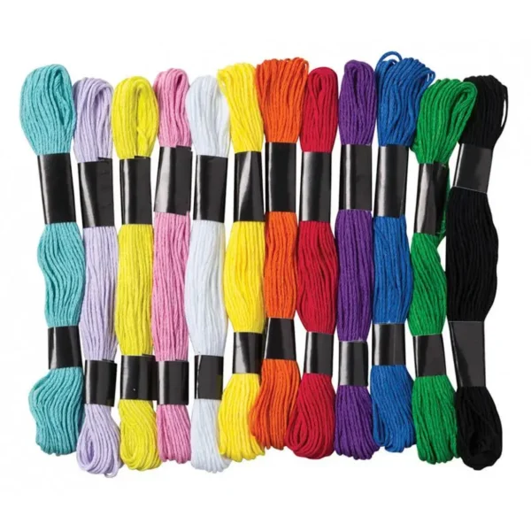 Embroidery Thread, 12 Colors, 3x24 Skeins