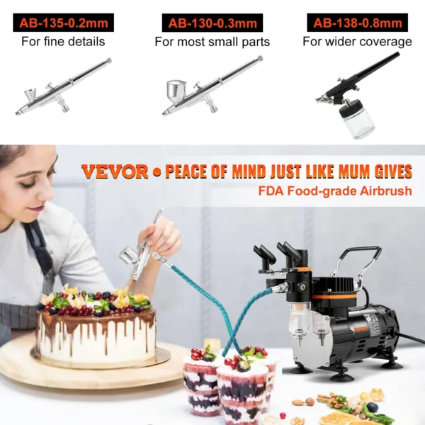 VEVOR Airbrush Kit with Compressor - Professional Airbrushing Tool for All Projects