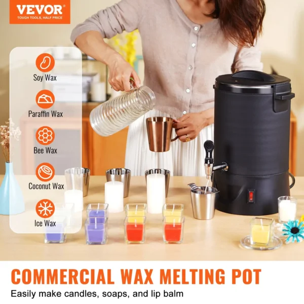 VEVOR 6.5 Liter Wax Melter: Electric Pot with Temp Control