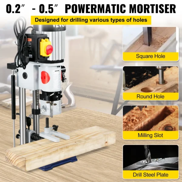 VEVOR 3/4 HP Mortise Machine with Chisel Bits