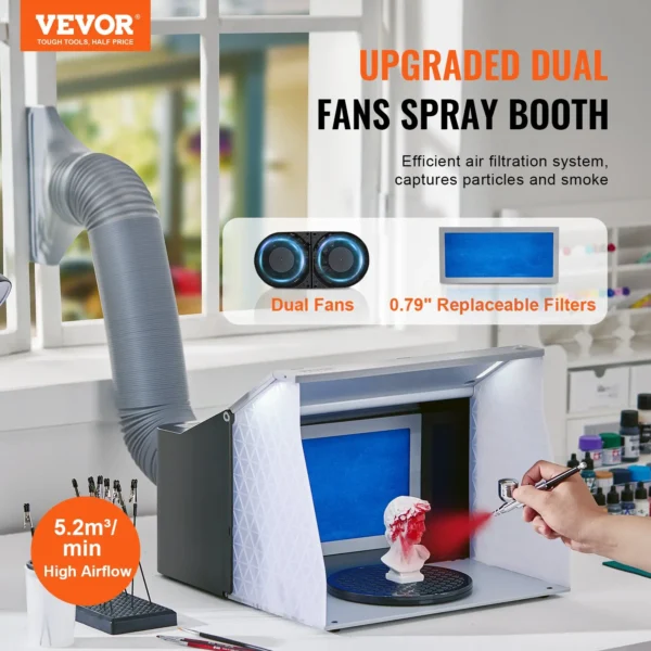 VEVOR Airbrush Booth, LED, Dual Fans