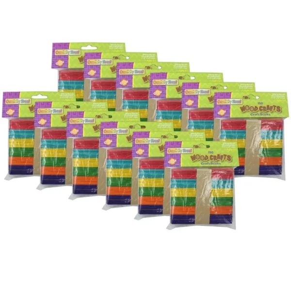 Bright Craft Sticks - 1,800 Total (12 Packs)