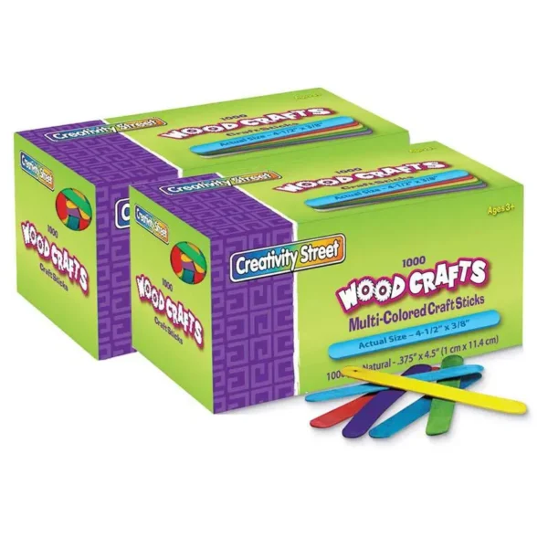 Bright Craft Sticks - 1000 per Pack (2 Packs)