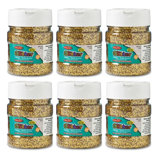 Creative Arts Gold Glitter, 4 oz Jar, 6 Pack