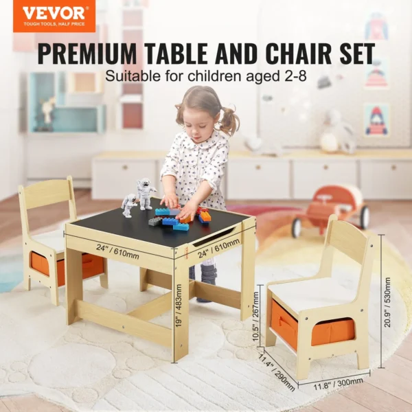 VEVOR Kids Table & Chair Set with Storage