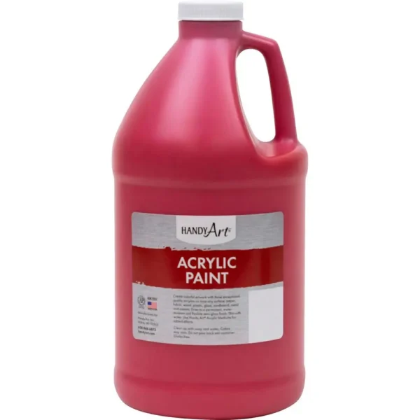 Handy Art Acrylic Paint, Brite Red, 2 Quart - High-Quality, Versatile, and Safe for All Ages