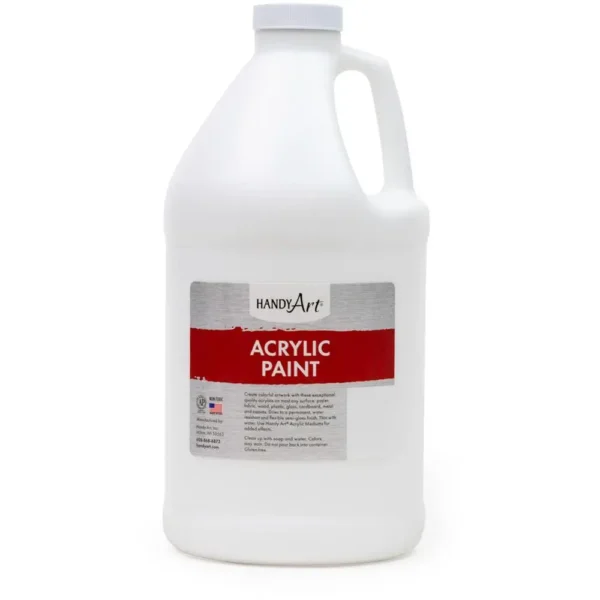 Handy Art Titanium White Acrylic Paint - 2 Quart | Non-Toxic, Water-Resistant, Versatile for Various Surfaces | Ideal for Artists, Crafters, Schools