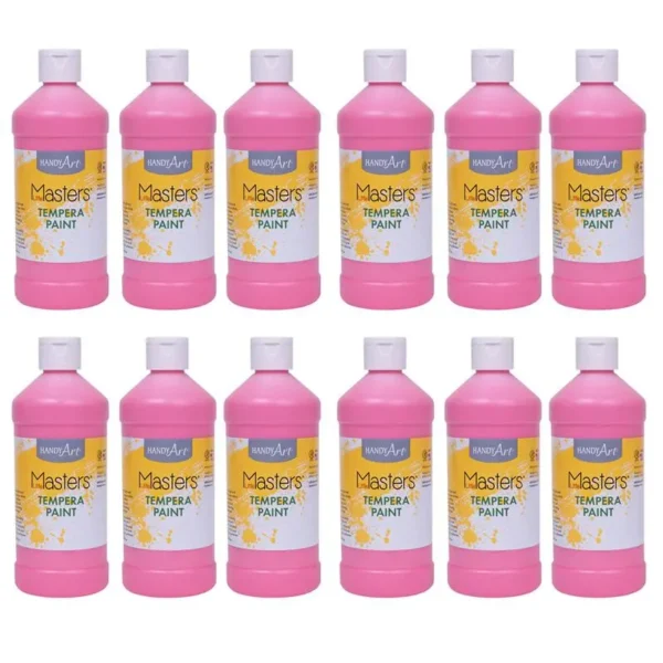 Little Masters Tempera Paint, Pink, 12-Pack