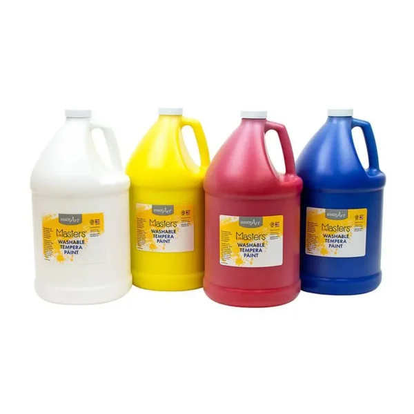 Little Masters Washable Tempera Paint - 4 Gallon Kit | Non-Toxic & Vibrant Colors