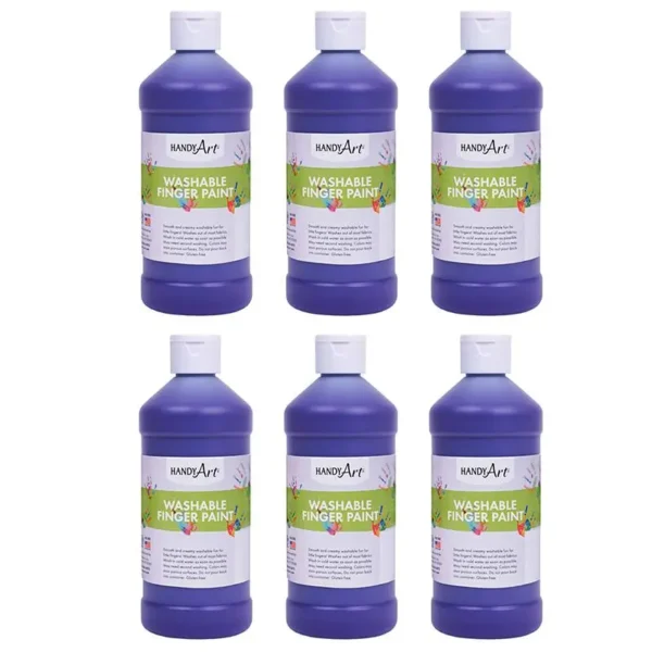 Washable Finger Paint, Violet, 6-Pack