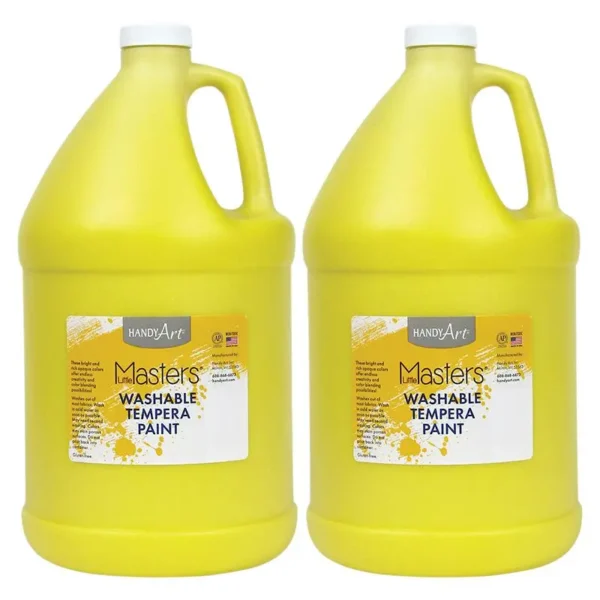 Little Masters Washable Tempera Paint, Yellow, 2 Gallons