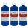 Ultra Blue Acrylic Paint, 16 oz, Pack of 3 - High Quality, Non-Toxic & Versatile - Image 2