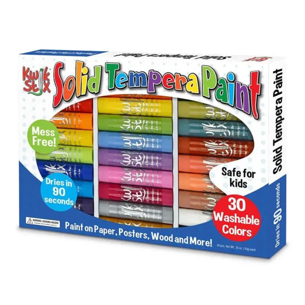 Solid Tempera Paint Art Set, 30 Colors