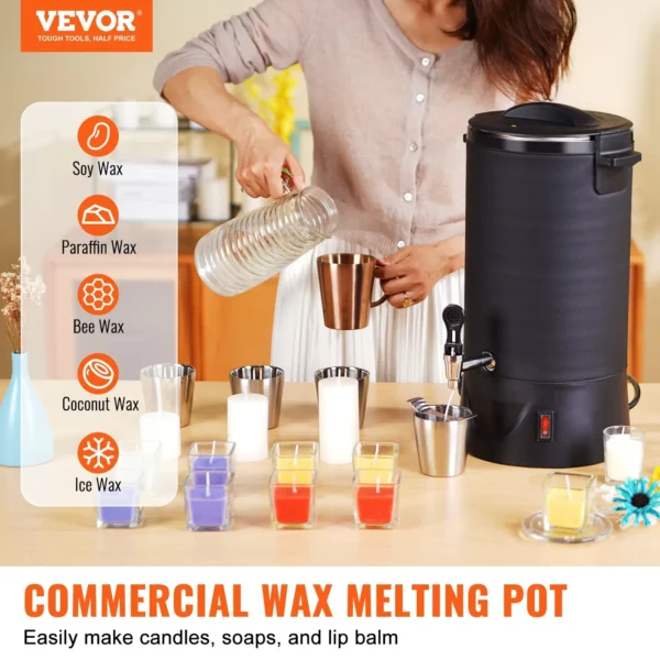 VEVOR 10 L Wax Melter: Large Electric Pot with Temp Control